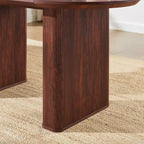 Table de cuisine moderne, table à manger ovale cannelée de 160 cm pour 4-6 personnes, avec bord épaissi et piétement central rayé, pour salle à manger/cuisine/bureau à domicile