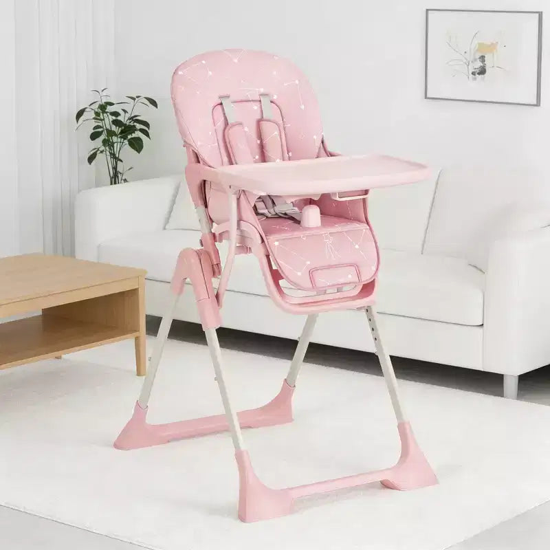 Chaise haute bébé, chaises d'alimentation pliables pour bébés et tout-petits, hauteur/dossier/repose-pieds réglables, plateau amovible