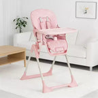 Chaise haute bébé, chaises d'alimentation pliables pour bébés et tout-petits, hauteur/dossier/repose-pieds réglables, plateau amovible