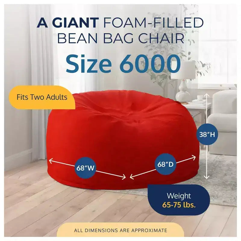 Pouf poire Ultimate Sack de 1,80 m et repose-pieds, très grand transat, suède rouge