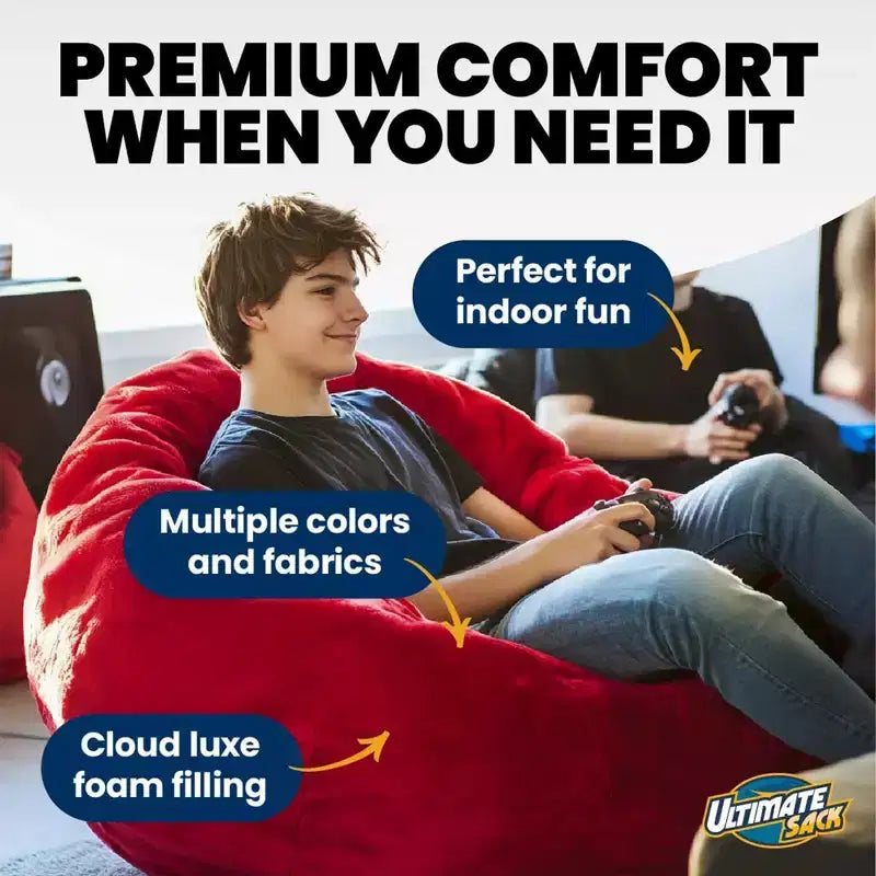 Fauteuil poire Ultimate Sack Lounger, surdimensionné, confortable pour l'intérieur, en suède marine