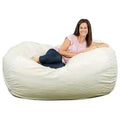 Ultimate Sack Lounger Bean Bag Chair Oversized Indoor Comfy Loveseat, Ivory Fur