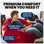 Fauteuil poire Ultimate Sack Lounger, canapé double confortable et surdimensionné pour l'intérieur, Cloud Fur