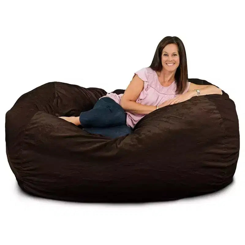 Ultimate Sack Lounger Bean Bag Chair Oversized Indoor Comfy Loveseat, Brown Fur