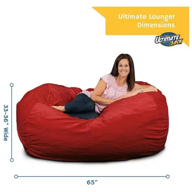 Fauteuil poire Ultimate Sack Lounger grand format pour l'intérieur, causeuse confortable, fourrure brune