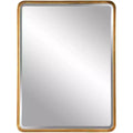 Uttermost Rectangular Vanity Decorative Wall Mirror Modern Beveled Antiqued Gold Iron Frame 30 Wide Bathroom Bedroom Living Room