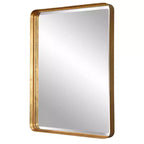 Miroir mural décoratif rectangulaire Uttermost, moderne, biseauté, cadre en fer doré vieilli, 30 po de large, pour salle de bain, chambre à coucher, salon