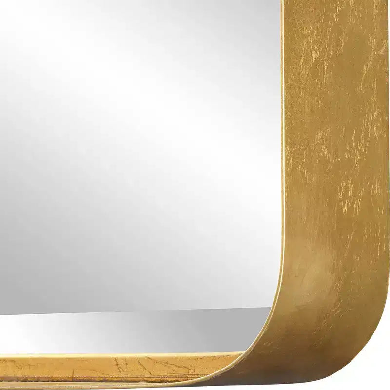 Miroir mural décoratif rectangulaire Uttermost, moderne, biseauté, cadre en fer doré vieilli, 30 po de large, pour salle de bain, chambre à coucher, salon