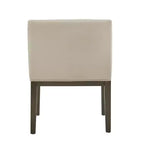 Chaise de salle à manger Bodo avec accoudoirs inclinés en tissu et finition gris patiné (Lot de 2) - Gris patiné/Beige - iNSPIREQ