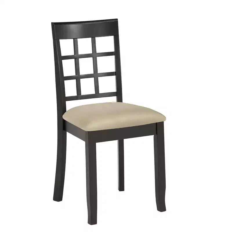 Chaises de salle à manger Kensington en bois noir et microfibre beige (lot de 2) - Noir/Beige - iNSPIREQ