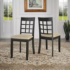 Chaises de salle à manger Kensington en bois noir et microfibre beige (lot de 2) - Noir/Beige - iNSPIREQ