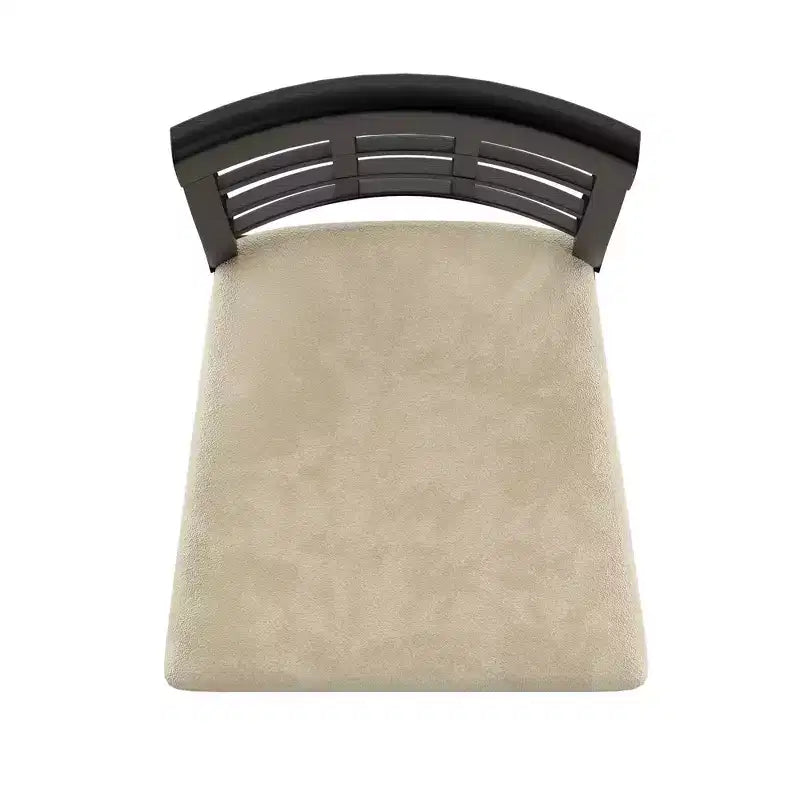 Chaises de salle à manger Kensington en bois noir et microfibre beige (lot de 2) - Noir/Beige - iNSPIREQ