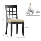 Chaises de salle à manger Kensington en bois noir et microfibre beige (lot de 2) - Noir/Beige - iNSPIREQ