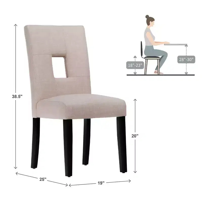 Chaises de salle à manger Phelan Keyhole Back (lot de 2) - iNSPIREQ