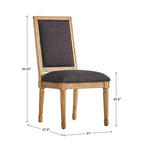 Chaises de salle à manger rectangulaires Aramis en lin et bois (lot de 2) - iNSPIREQ