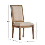 Chaises de salle à manger rectangulaires Aramis en lin et bois (lot de 2) - iNSPIREQ
