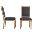 Chaises de salle à manger rectangulaires Aramis en lin et bois (lot de 2) - iNSPIREQ