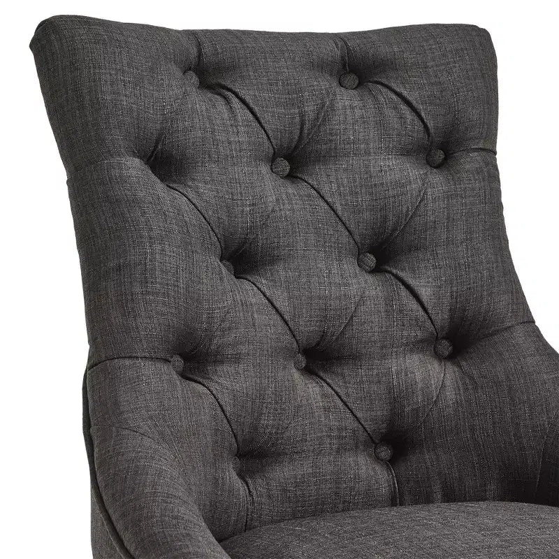 Chaises de salle à manger incurvées capitonnées en lin Zurich (lot de 2) - iNSPIREQ