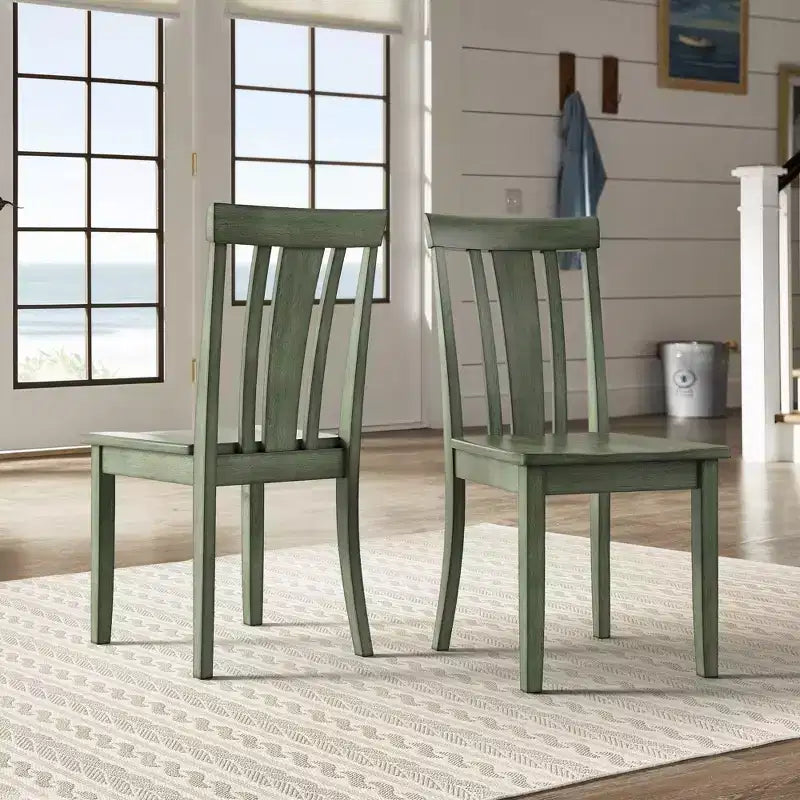 Chaises de salle à manger Lexington Slat Back en bois (lot de 2) - iNSPIREQ