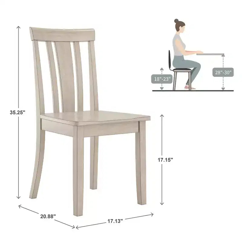 Chaises de salle à manger Lexington Slat Back en bois (lot de 2) - iNSPIREQ