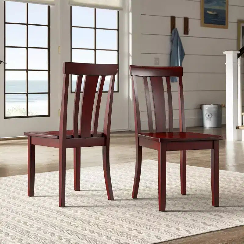 Chaises de salle à manger Lexington Slat Back en bois (lot de 2) - iNSPIREQ