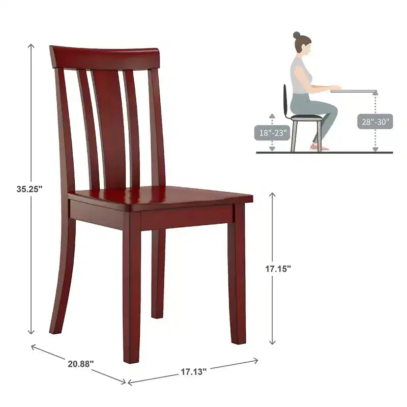 Chaises de salle à manger Lexington Slat Back en bois (lot de 2) - iNSPIREQ