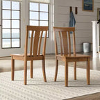 Chaises de salle à manger Lexington Slat Back en bois (lot de 2) - iNSPIREQ