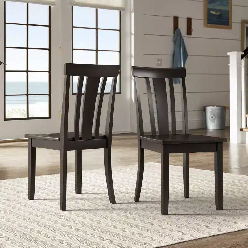 Chaises de salle à manger Lexington Slat Back en bois (lot de 2) - iNSPIREQ