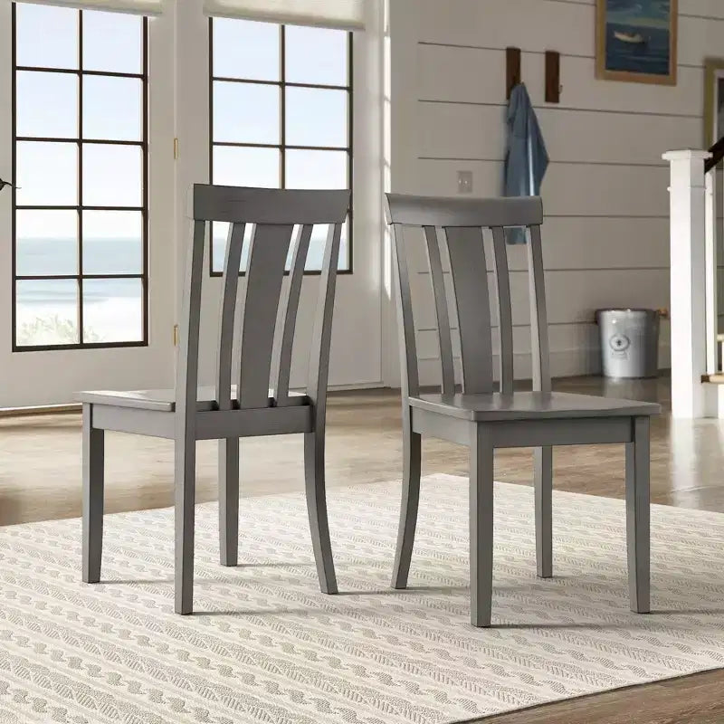 Chaises de salle à manger Lexington Slat Back en bois (lot de 2) - iNSPIREQ