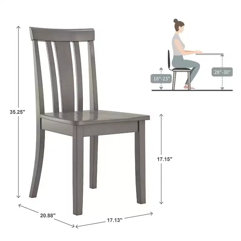 Chaises de salle à manger Lexington Slat Back en bois (lot de 2) - iNSPIREQ
