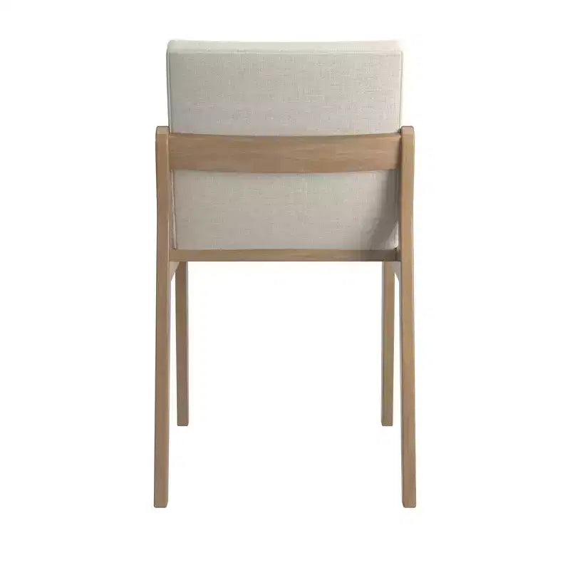 Chaises de salle à manger Kivik en lin beige et bois (lot de 2) - iNSPIREQ