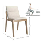 Chaises de salle à manger Kivik en lin beige et bois (lot de 2) - iNSPIREQ