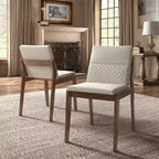 Chaises de salle à manger Kivik en lin beige et bois (lot de 2) - iNSPIREQ