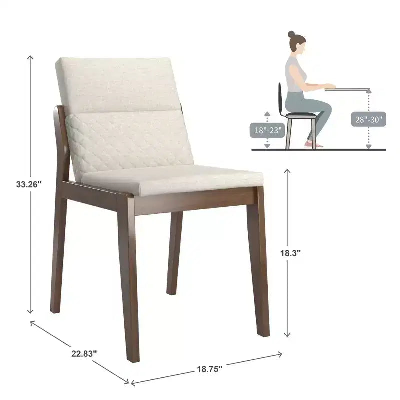 Chaises de salle à manger Kivik en lin beige et bois (lot de 2) - iNSPIREQ