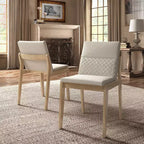 Chaises de salle à manger Kivik en lin beige et bois (lot de 2) - iNSPIREQ
