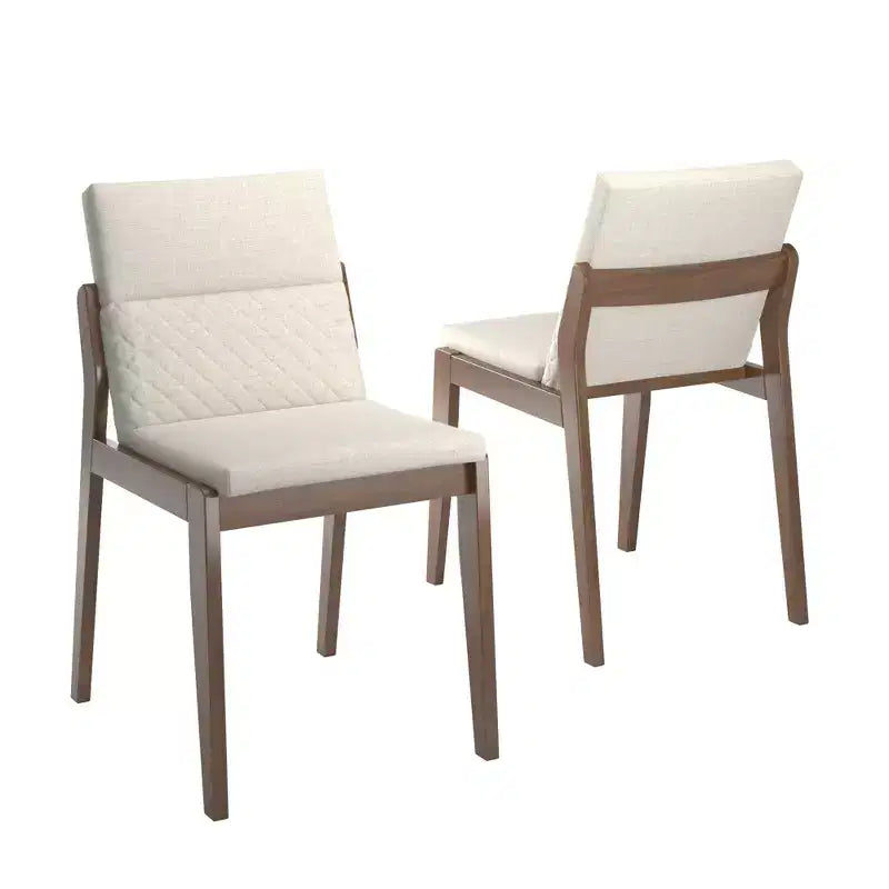 Kivik Beige Linen and Wood Dining Chairs (Set of 2) - iNSPIREQ