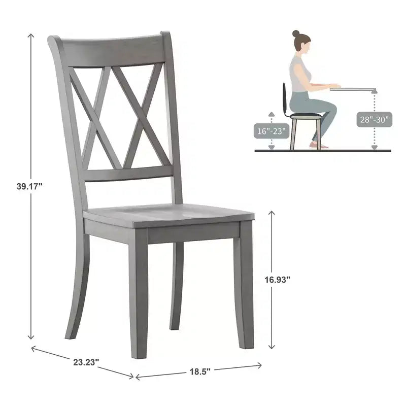 Chaises de salle à manger en bois South Hill Double X Back (lot de 2) - iNSPIREQ