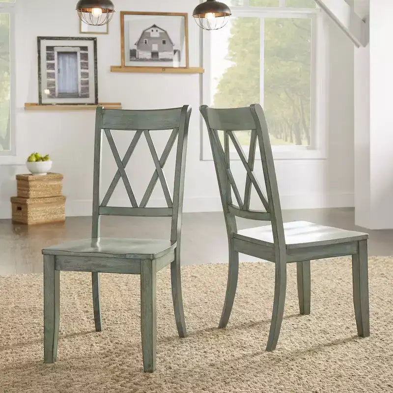 Chaises de salle à manger en bois South Hill Double X Back (lot de 2) - iNSPIREQ