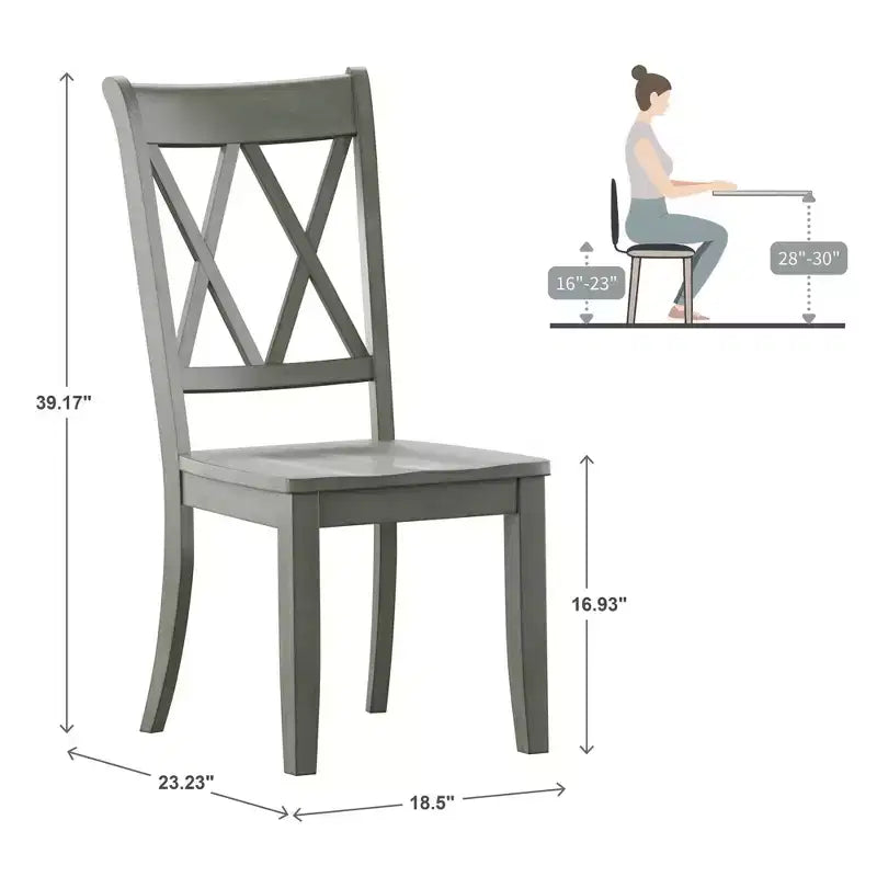 Chaises de salle à manger en bois South Hill Double X Back (lot de 2) - iNSPIREQ