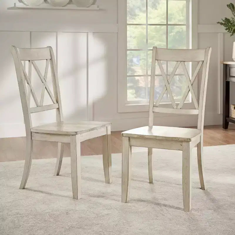 Chaises de salle à manger en bois South Hill Double X Back (lot de 2) - iNSPIREQ