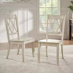 Chaises de salle à manger en bois South Hill Double X Back (lot de 2) - iNSPIREQ