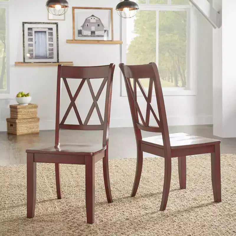 Chaises de salle à manger en bois South Hill Double X Back (lot de 2) - iNSPIREQ