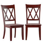 Chaises de salle à manger en bois South Hill Double X Back (lot de 2) - iNSPIREQ