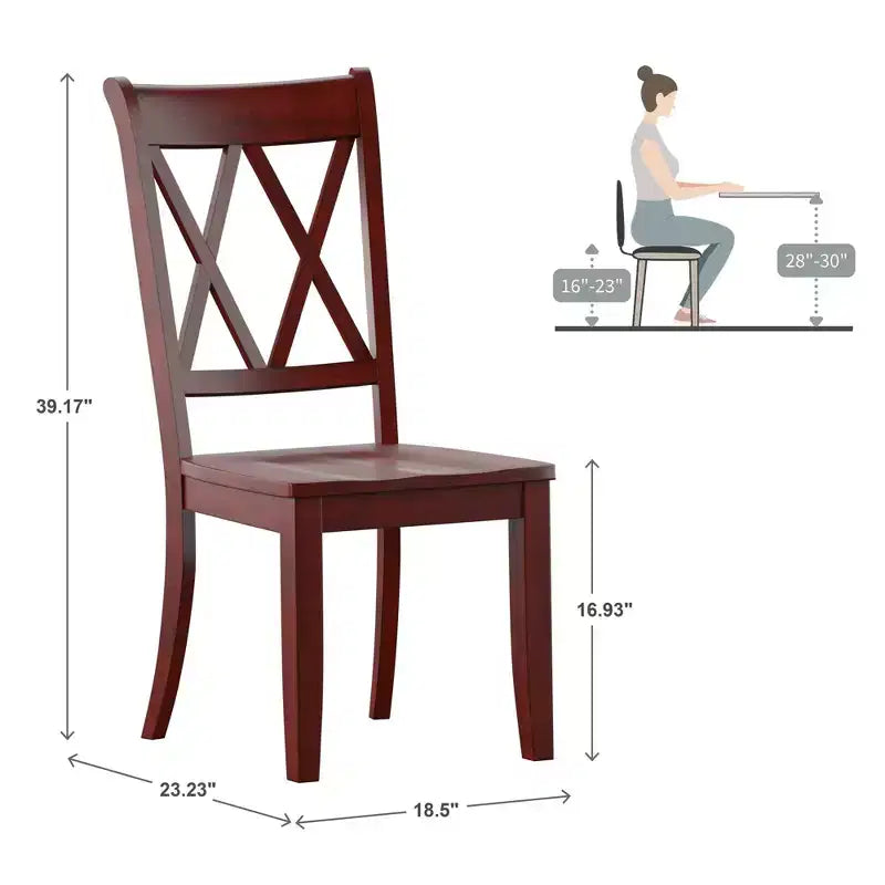Chaises de salle à manger en bois South Hill Double X Back (lot de 2) - iNSPIREQ