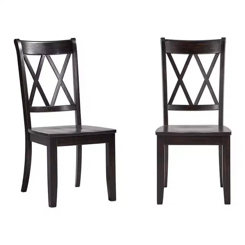 Chaises de salle à manger en bois South Hill Double X Back (lot de 2) - iNSPIREQ