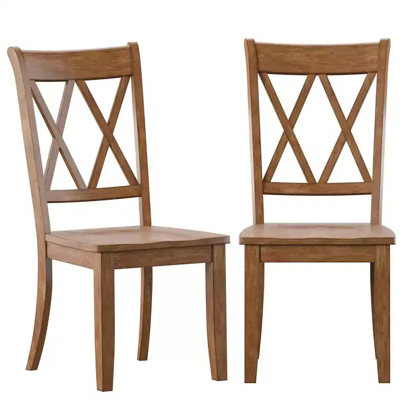 Chaises de salle à manger en bois South Hill Double X Back (lot de 2) - iNSPIREQ