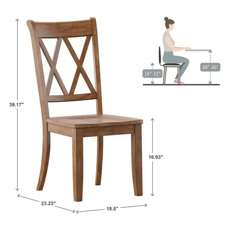 Chaises de salle à manger en bois South Hill Double X Back (lot de 2) - iNSPIREQ