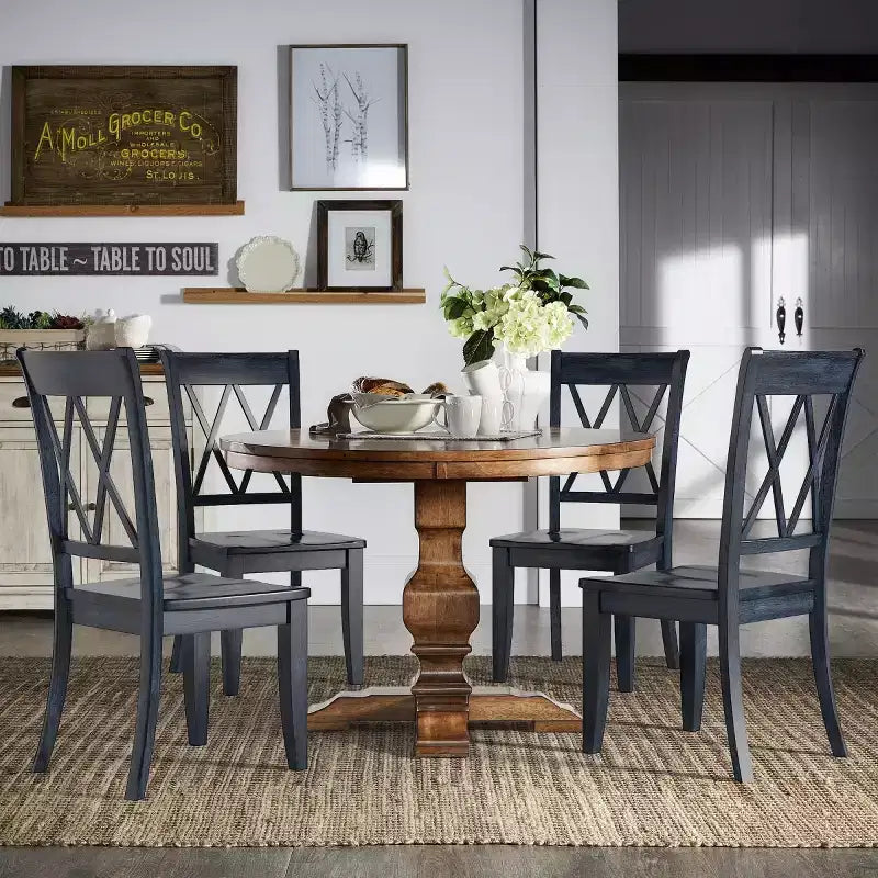 Chaises de salle à manger en bois South Hill Double X Back (lot de 2) - iNSPIREQ