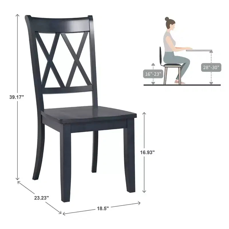 Chaises de salle à manger en bois South Hill Double X Back (lot de 2) - iNSPIREQ