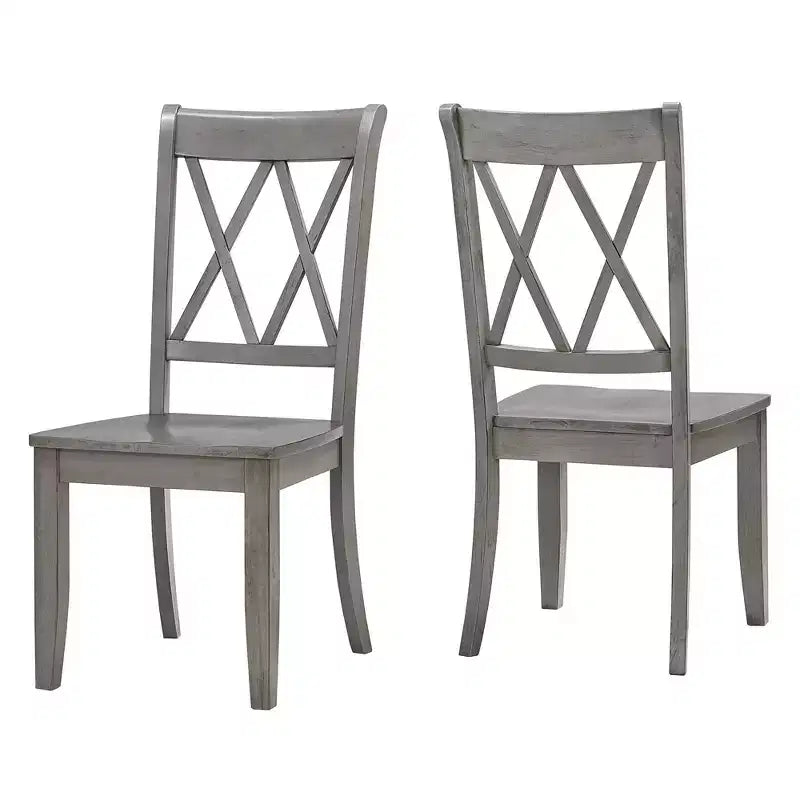 Chaises de salle à manger en bois South Hill Double X Back (lot de 2) - iNSPIREQ
